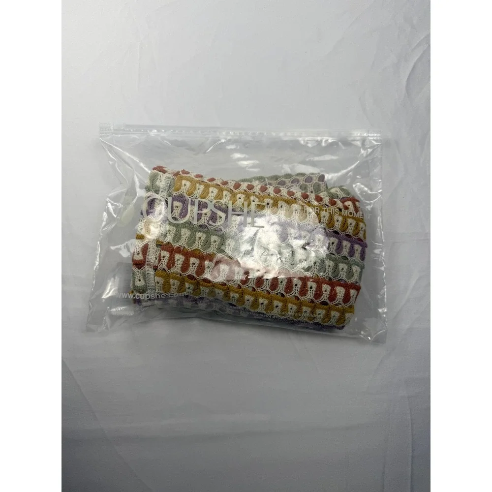 Cupshe L Crochet Knit Swim Cover Up Shorts Women's Multicolor Beach Boho NWT‎